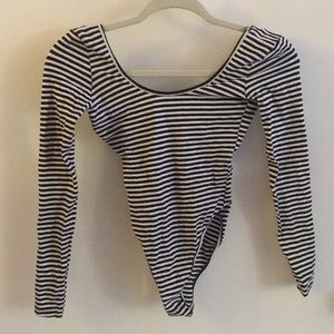 Striped body suit